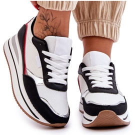 BM Kvinder Wedge og Platform Sneakers Hvide Og Sorte Allen