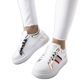 PA1 Hvide sneakers med sølvindlæg fra Annot