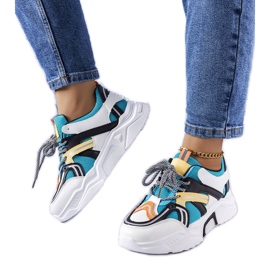 Delois blå sneakers til kvinder hvid