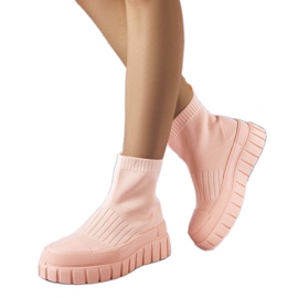 Pink strømpe sneakers fra Searlait lyserød