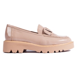 Beige mokkasiner på en tyk platform fra Shelovet