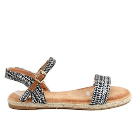 PA1 Seiko sorte espadrillesandaler sølv