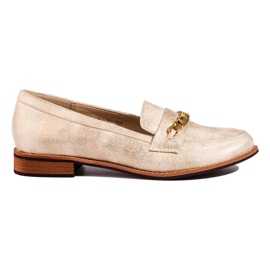 Klassiske damemokkasiner Shelovet guld beige