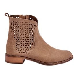 Ruskindsstøvler Nicole 2791/023 Mørk beige