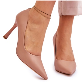 Vinceza Klassiske stiletter i beige læder fra Kelsey