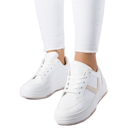 Hvide og beige platformssneakers fra Trépani