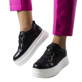 Sorte platformssneakers fra Armina