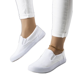 Candace slip-on sneakers i hvidt stof