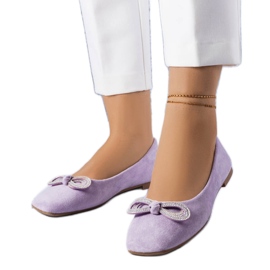 Lilla ballerinaer med Gaillou sløjfe violet