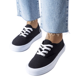Fantina sneakers i sort stof