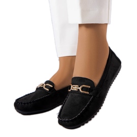 Charrette sorte loafers med en læder indersål
