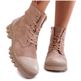 S.Barski Dame ruskindsstøvler Beige Margot