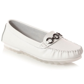Flade loafers i læder hvid Vinceza SG23-7834