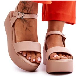 Vinceza Nude Casen Chunky Platform Sandaler til kvinder lyserød