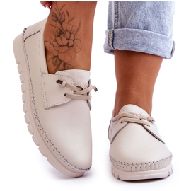 Vinceza Beige Archie Læder Slip-Ons