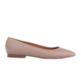 Marco Shoes Blødt læder ballerinaer beige