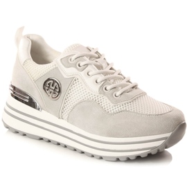 Dame sportssko på platformen hvid Potocki SZ12086 beige