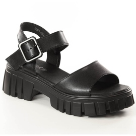 Sorte platformssandaler til kvinder Vinceza SG23-7852
