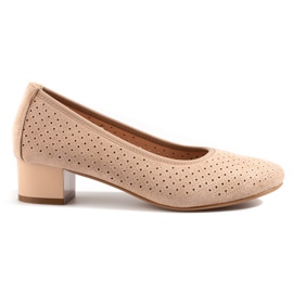 W. Potocki Kvinders beige gennembrudte pumps Potocki