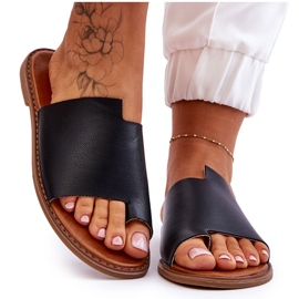 Evento Dame læder flip flops sort amite