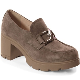 Potocki W WOL135 ruskindssko med stolpe og platform beige