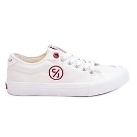 Kvinder Cross Jeans Stof Sneakers LL2R4043 Hvid
