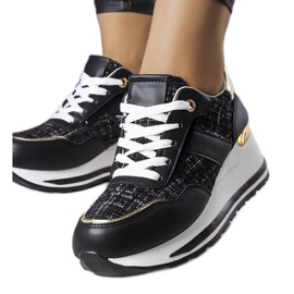 PA1 Sorte sneakers med dekorative Krystal indlæg