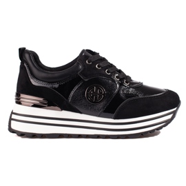 W. Potocki Sorte Potocki wedge sneakers til kvinder