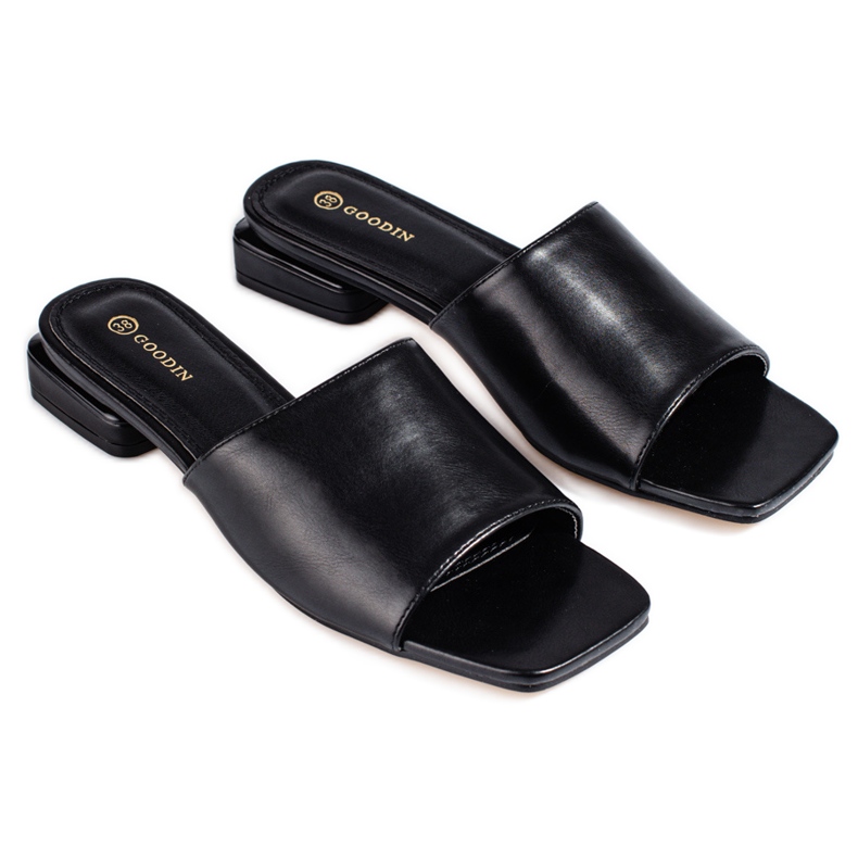 Klassiske sorte Shelovet-sandaler med hæle til kvinder