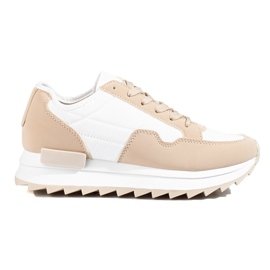 W. Potocki Damesneakers på en tyk sål beige Potocki