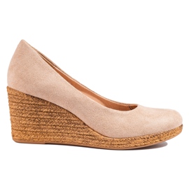 W. Potocki Beige wedge pumps til kvinder fra Potocki