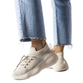 Lavallée sneakers i beige stof