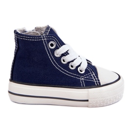 Høje børnesneakers med lynlås Navy Filemon blå