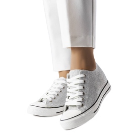 BM Sølv glitter wedge sneakers fra Kreta