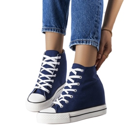 Marineblå kile sneakers