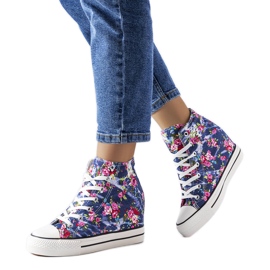 BM Marineblå wedge sneakers fra Fouquet