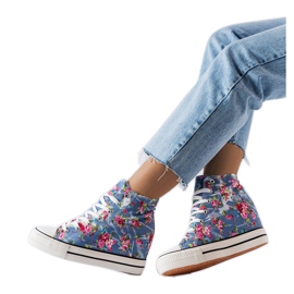 BM Blå blomstrede wedge sneakers fra Fouquet
