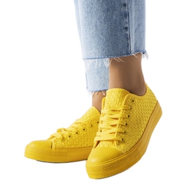 Gule sneakers i vævet stof fra Thibodeau