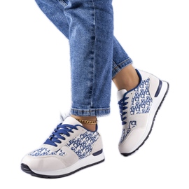 Grå og blå sneakers med Arcouet print