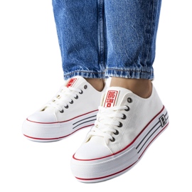 Hvide sneakers på platformen Big Star LL274180