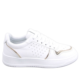 BM Reggi Gold damesneakers hvid