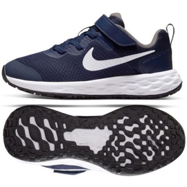 Nike Revolution 6 Jr. DD1095-400 sko hvid marine blå