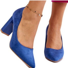 PS1 Blå Estellia Suede Pumps med høj hæl