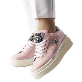 Pink low wedge sneakers fra Cuillerier lyserød