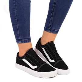 Sort og hvid tekstil lave sneakers Atletico WY18081