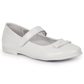 Nadverballerinaer til piger med velcro hvid Kornecki 6493