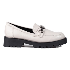 Elegante grå platform loafers fra Shelovet