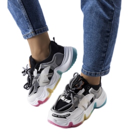 Sorte sneakers i blandede materialer fra Grondin