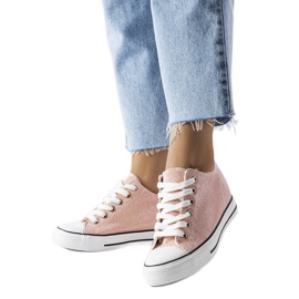 Crete pink glitter wedge sneakers lyserød