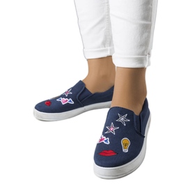 Marineblå sneakers med patches fra Anais